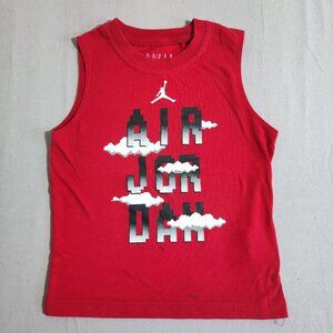 Air Jordan basketball tank top boys size L (6-7 years) red with graphic design